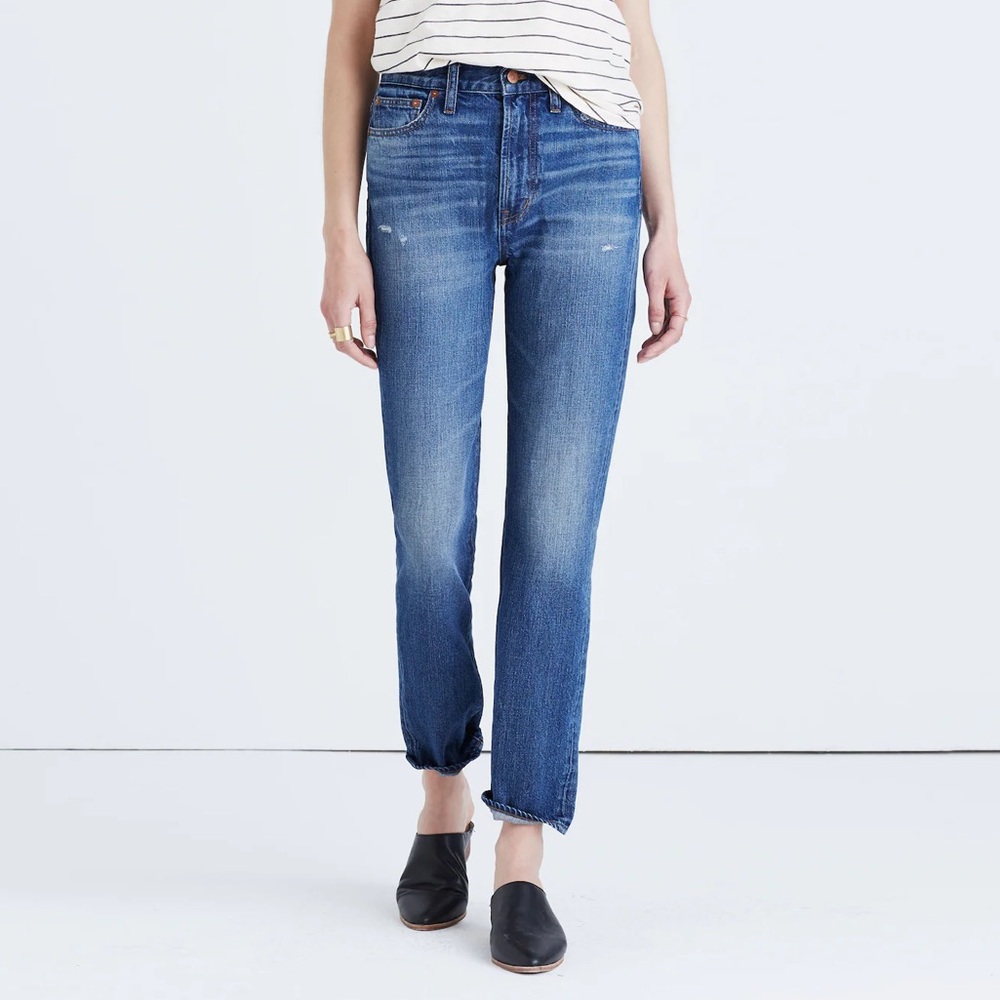 Madewell High-Rise Straight Jeans in Medium Blue